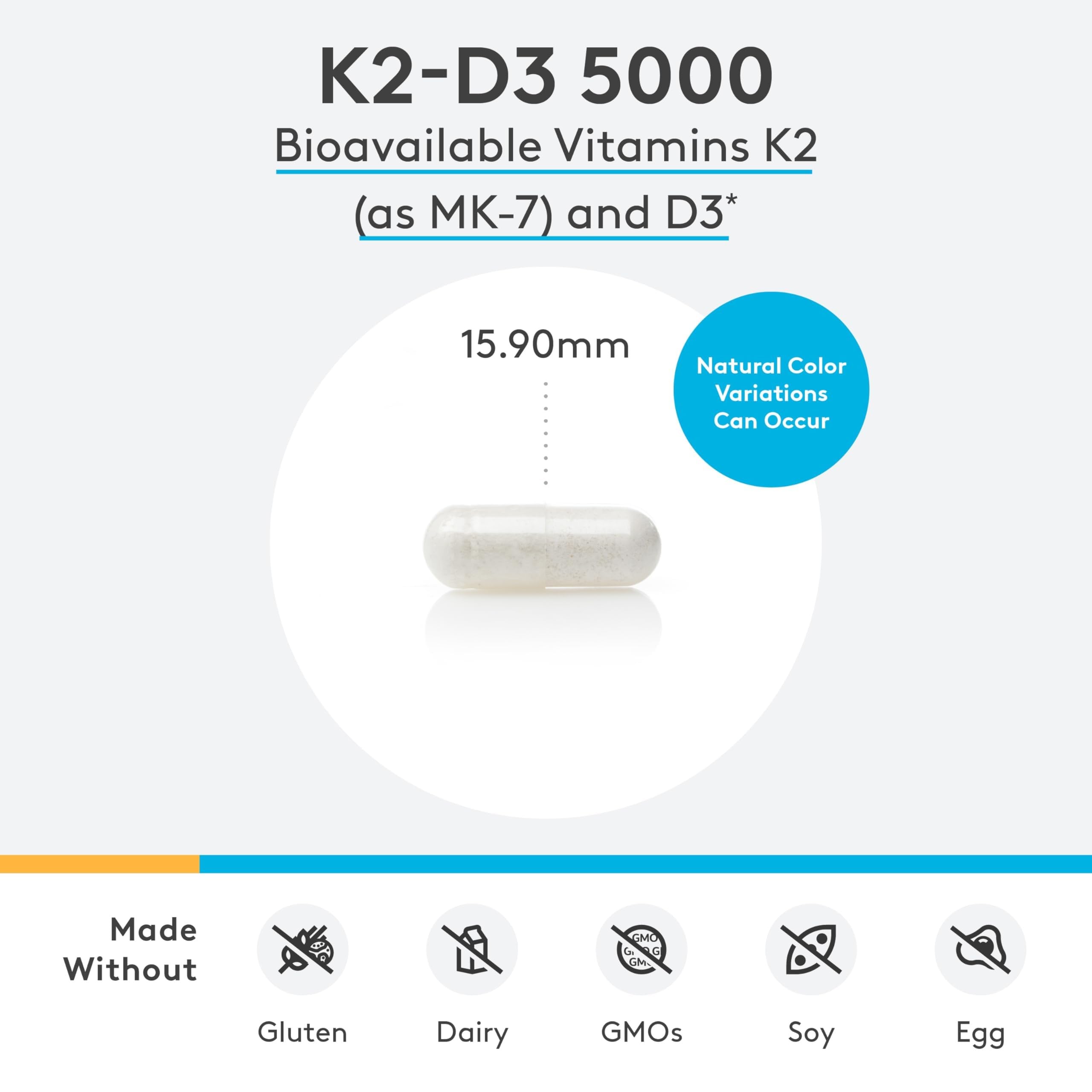 XYMOGEN K2-D3 5000 capsules closeup, showcasing the compact daily capsule.