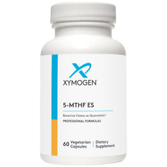 XYMOGEN 5-MTHF ES bottle front for daily methylfolate support.
