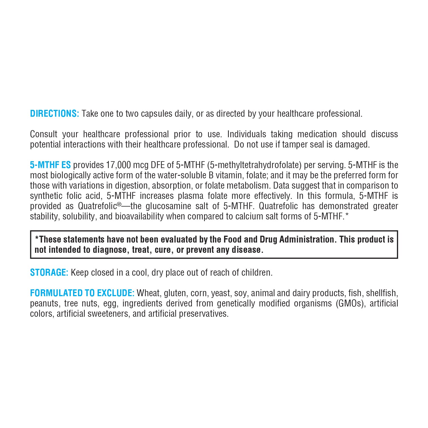 XYMOGEN 5-MTHF ES outer packaging emphasizing allergen-free formulation.