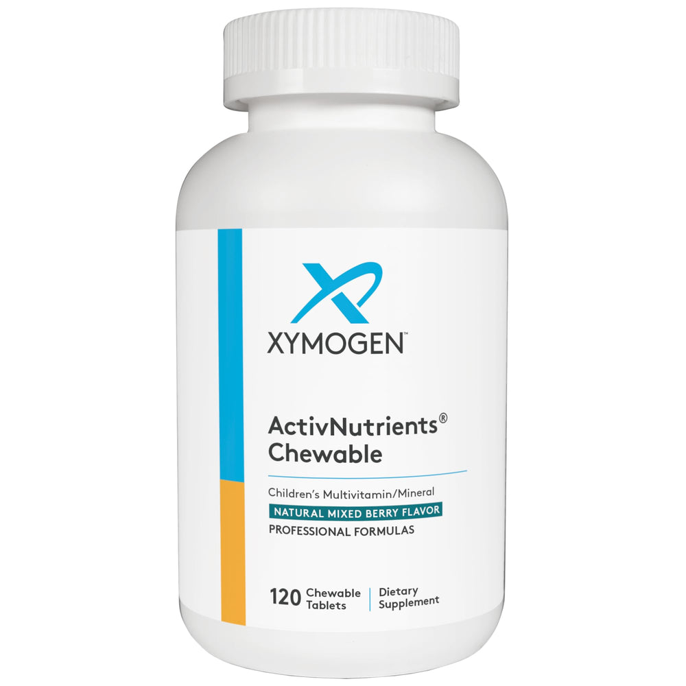 XYMOGEN ActivNutrients mixed berry chewables bottle supports daily kid nutrition