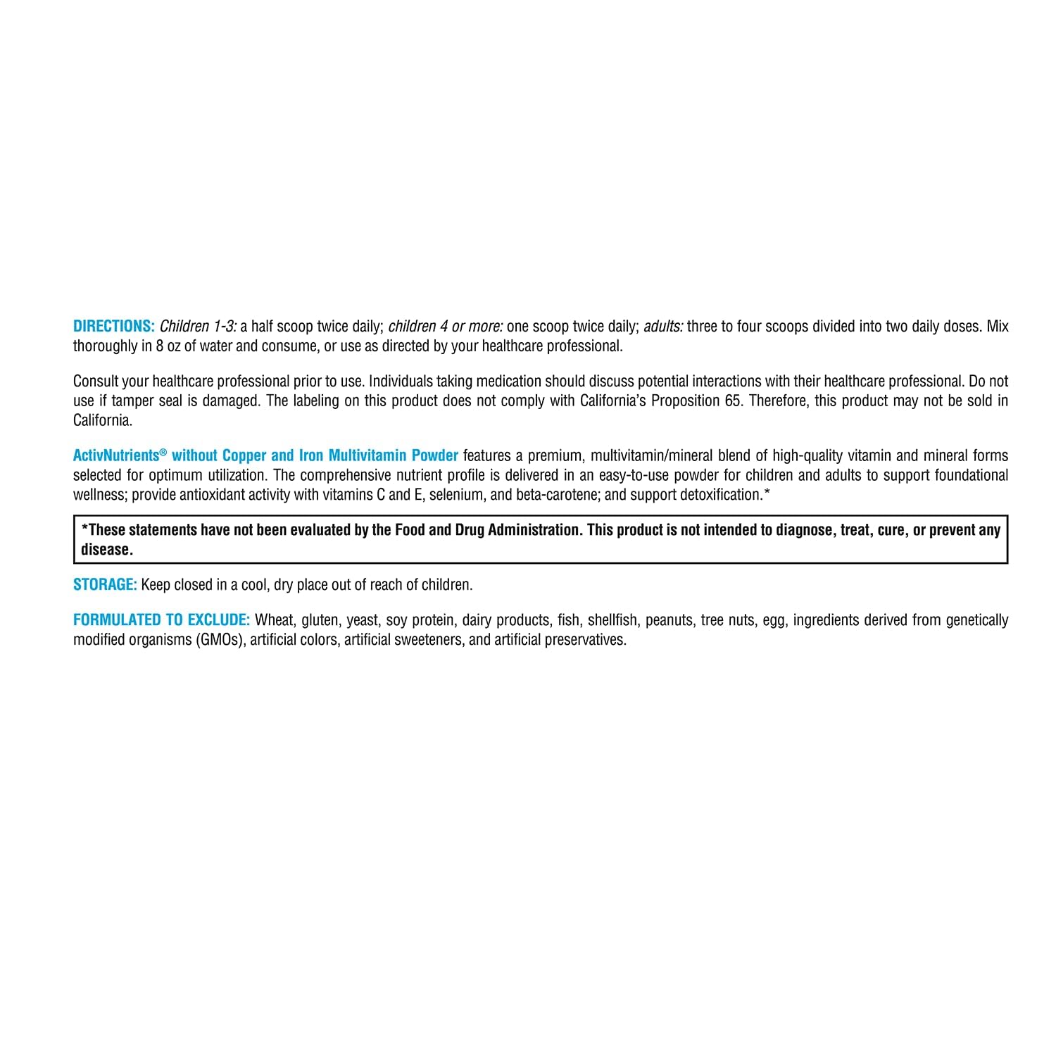 XYMOGEN ActivNutrients Fruit Punch ingredients panel highlights key minerals.
