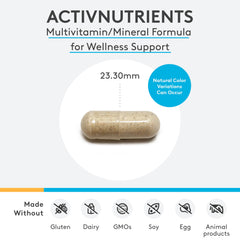 Array of ActivNutrients capsules illustrating the multivitamin and mineral blend