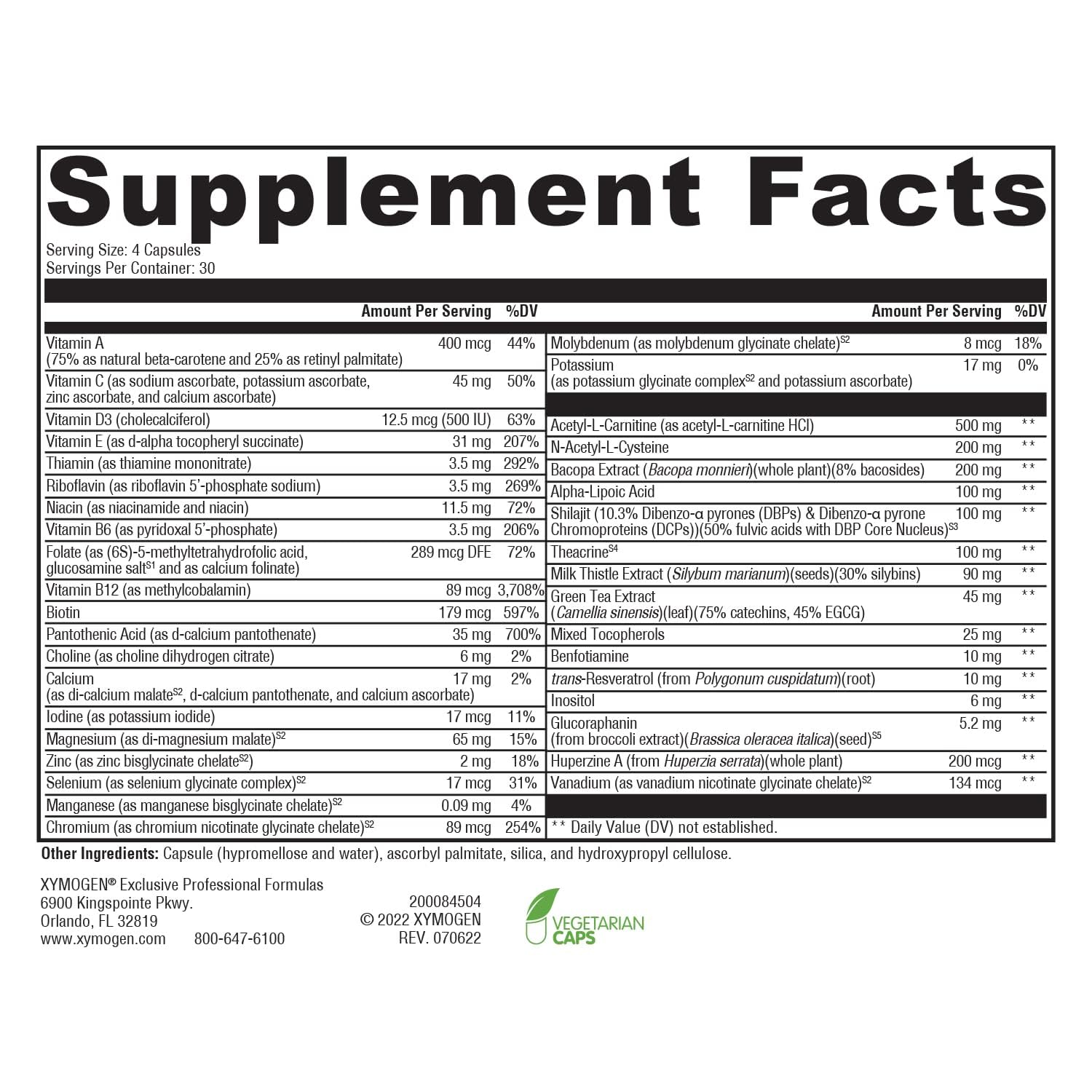 XYMOGEN ActivNutrients Performance capsules ready for daytime energy support