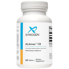 XYMOGEN ALAmax CR tablets close-up for sustained antioxidant support.