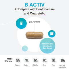 Xymogen B Activ capsules being poured for daily energy and focus
