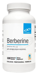 XYMOGEN Berberine HCL 1000mg bottle with label indicating metabolic support benefits