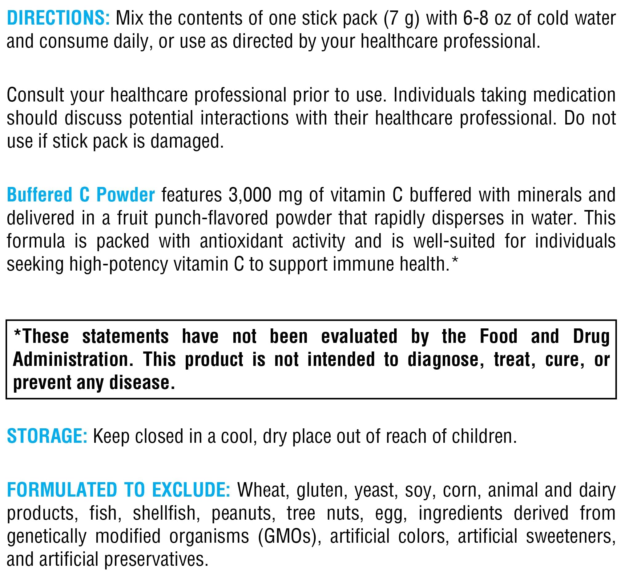 XYMOGEN Buffered C Powder prepared drink in a glass