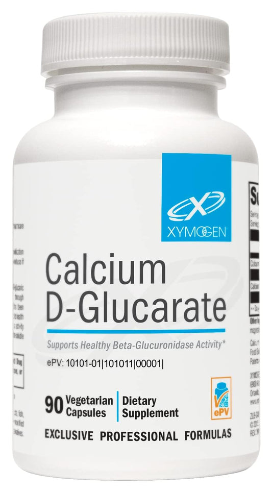 Xymogen Calcium D-Glucarate 500mg bottle front view highlighting detox focus