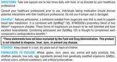 XYMOGEN CholeRex nutrition panel highlights sugarcane-derived policosanol.