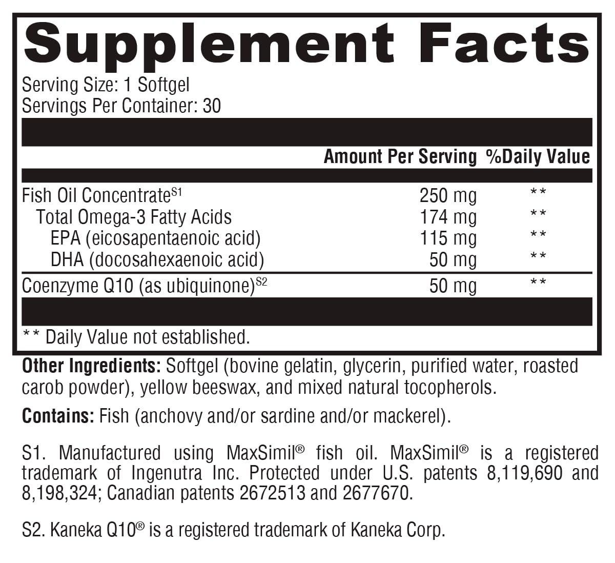 Softgels from XYMOGEN CoQmax Omega in a bottle, ready for daily use