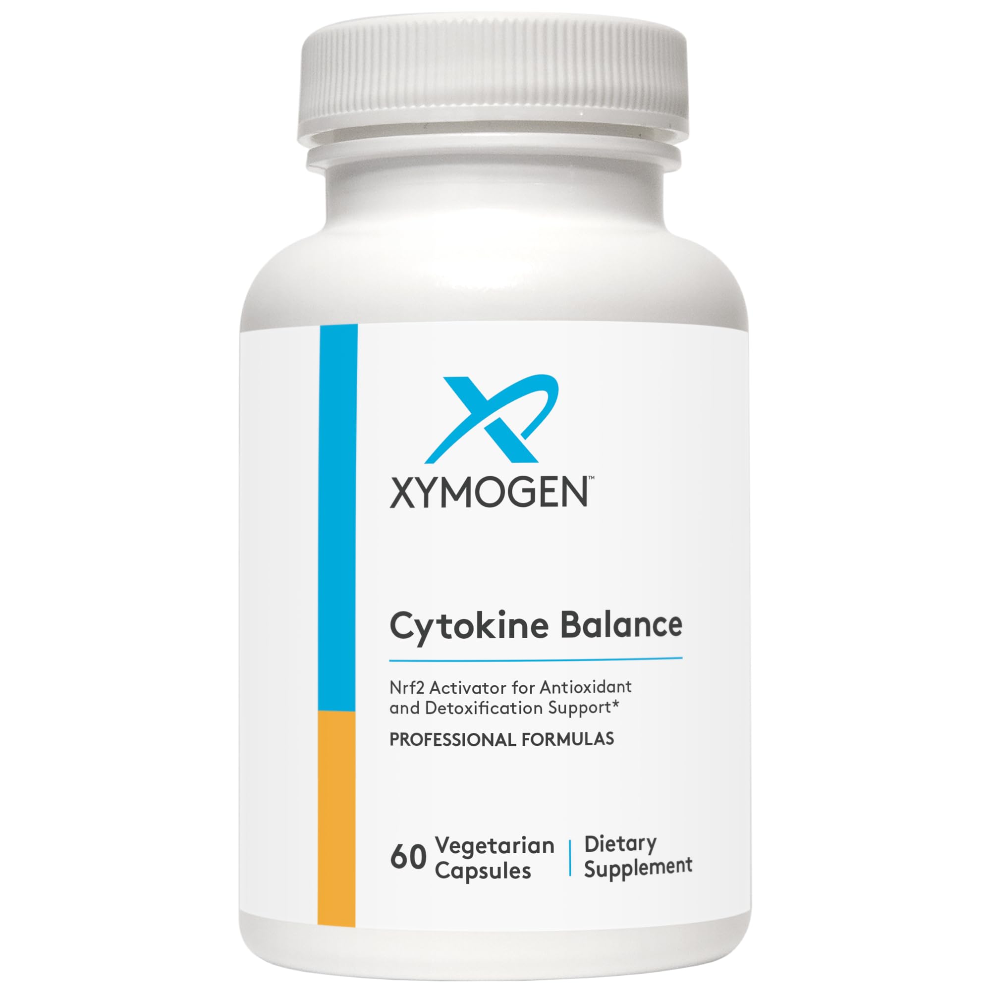 XYMOGEN Cytokine Balance bottle front showing antioxidant support for daily resilience