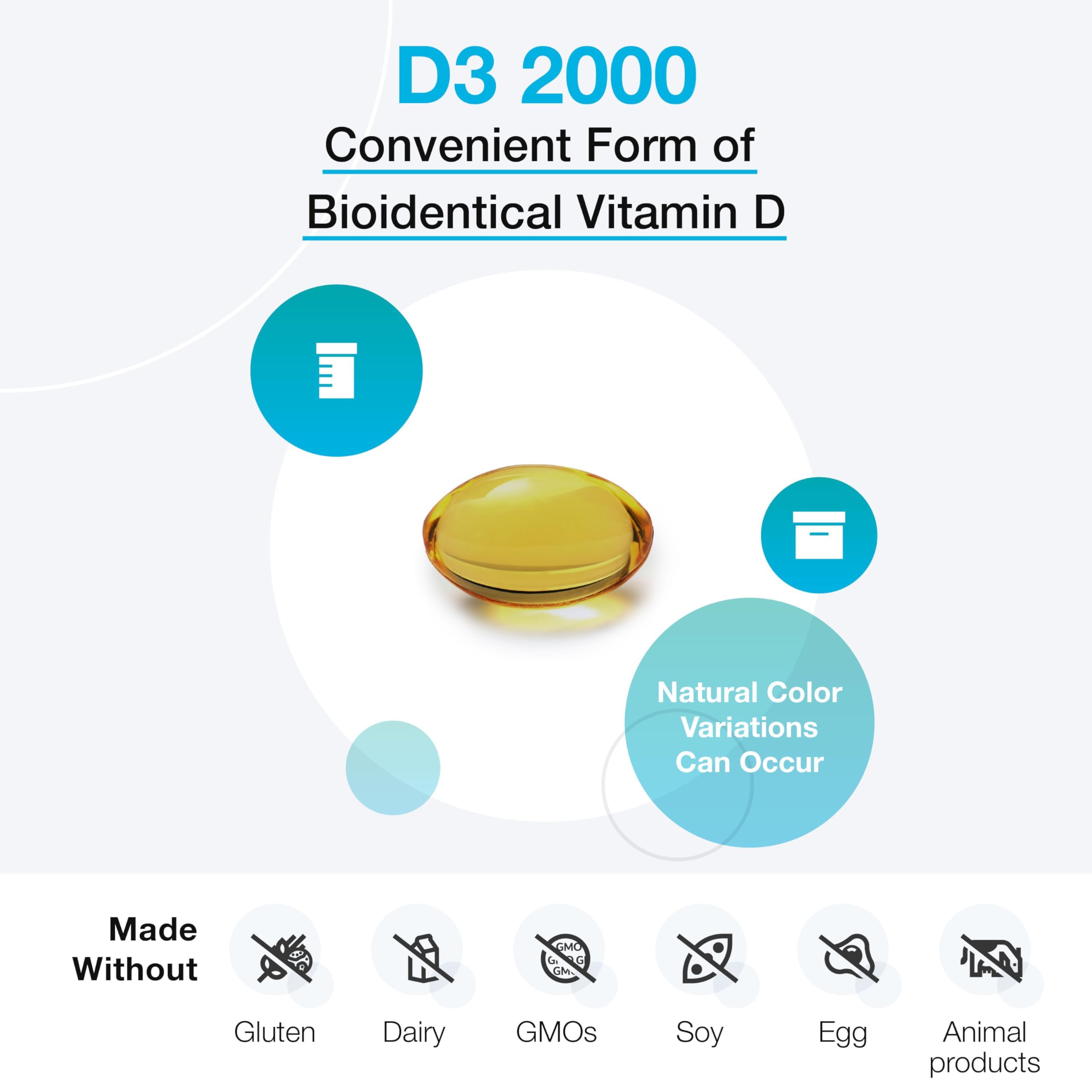 XYMOGEN D3 2000 IU side view, simple daily supplementation routine.