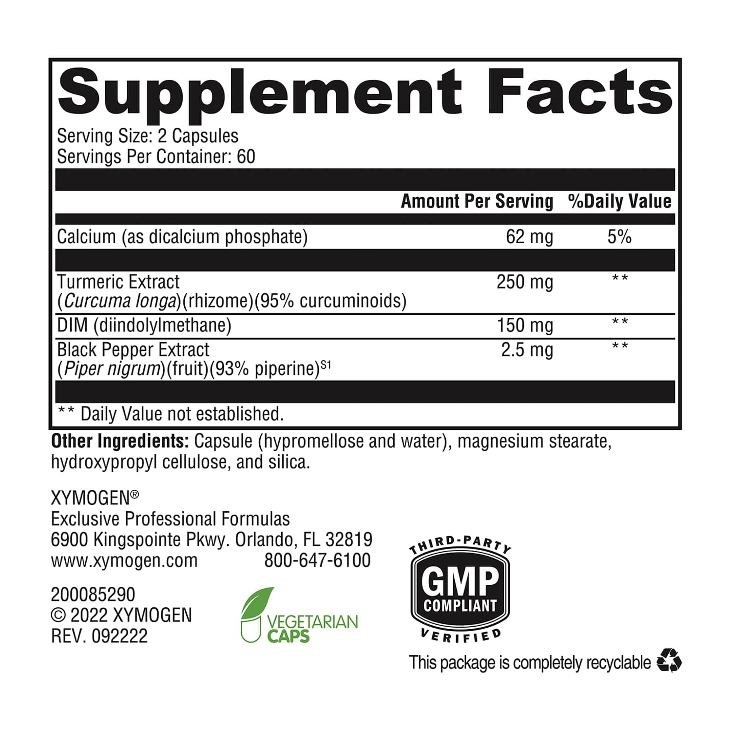 Xymogen Dimension 3 capsules for daily DIM support and estrogen metabolism.