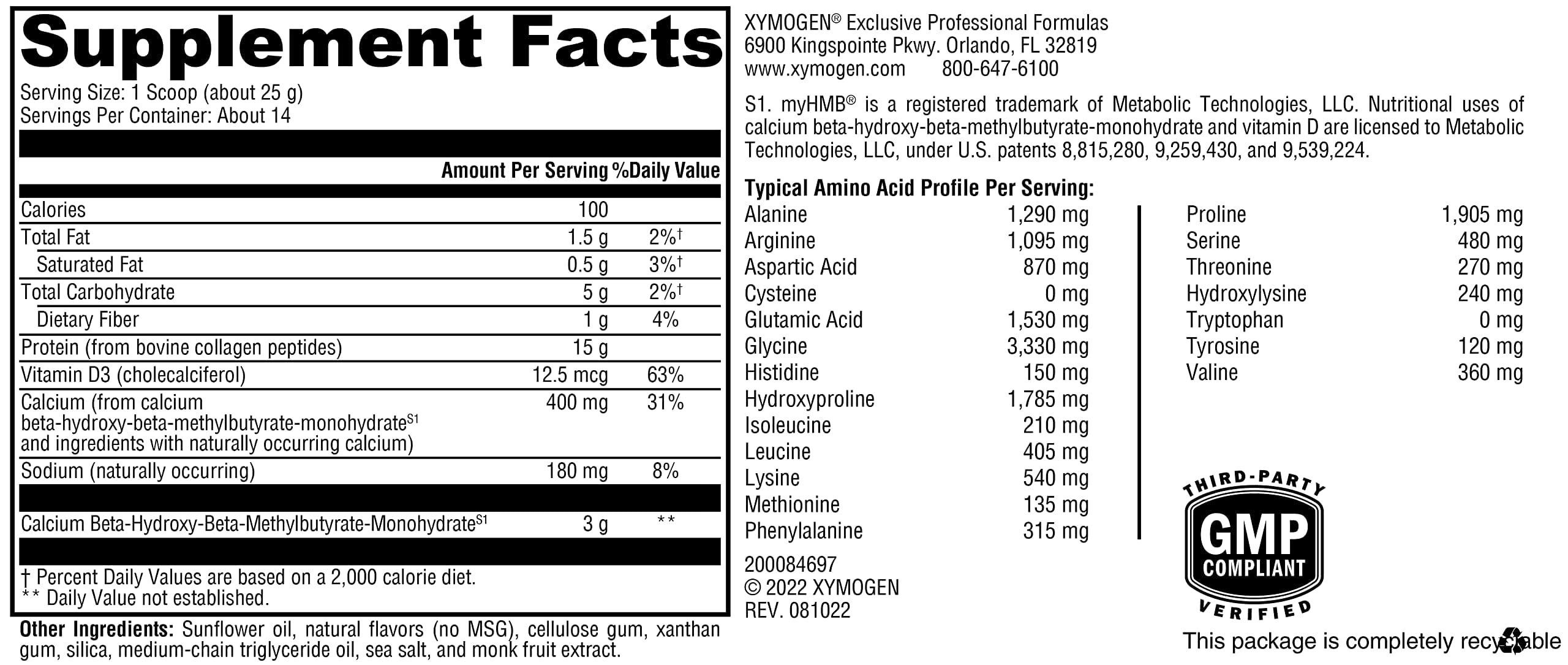 XYMOGEN FIT vanilla collagen powder dissolves easily for quick shakes.