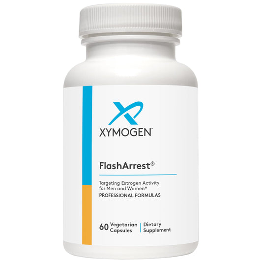 XYMOGEN FlashArrest bottle front suggesting potential support for menopausal comfort