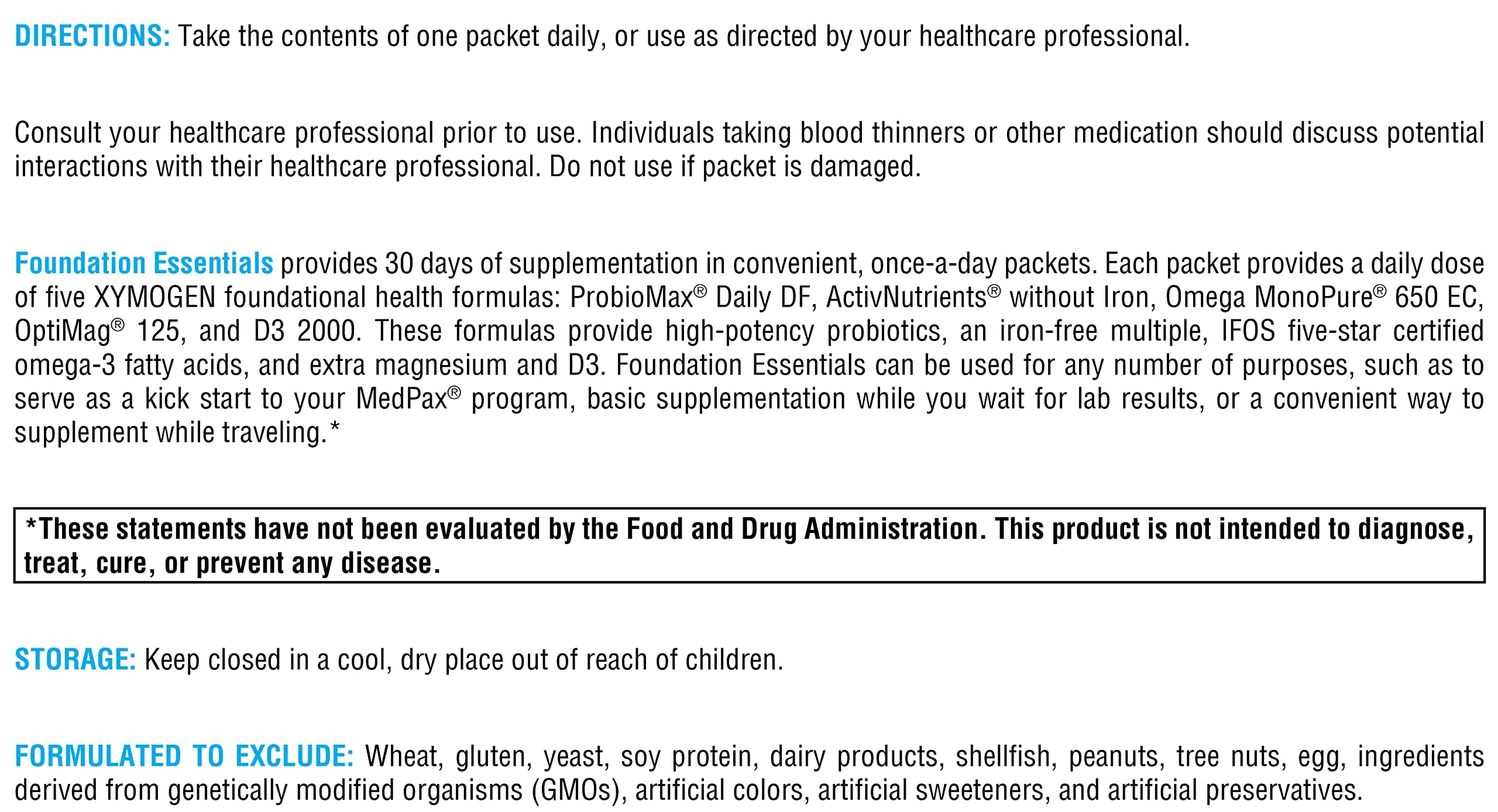 XYMOGEN ActivNutrients without Iron multivitamin label for clean daily use