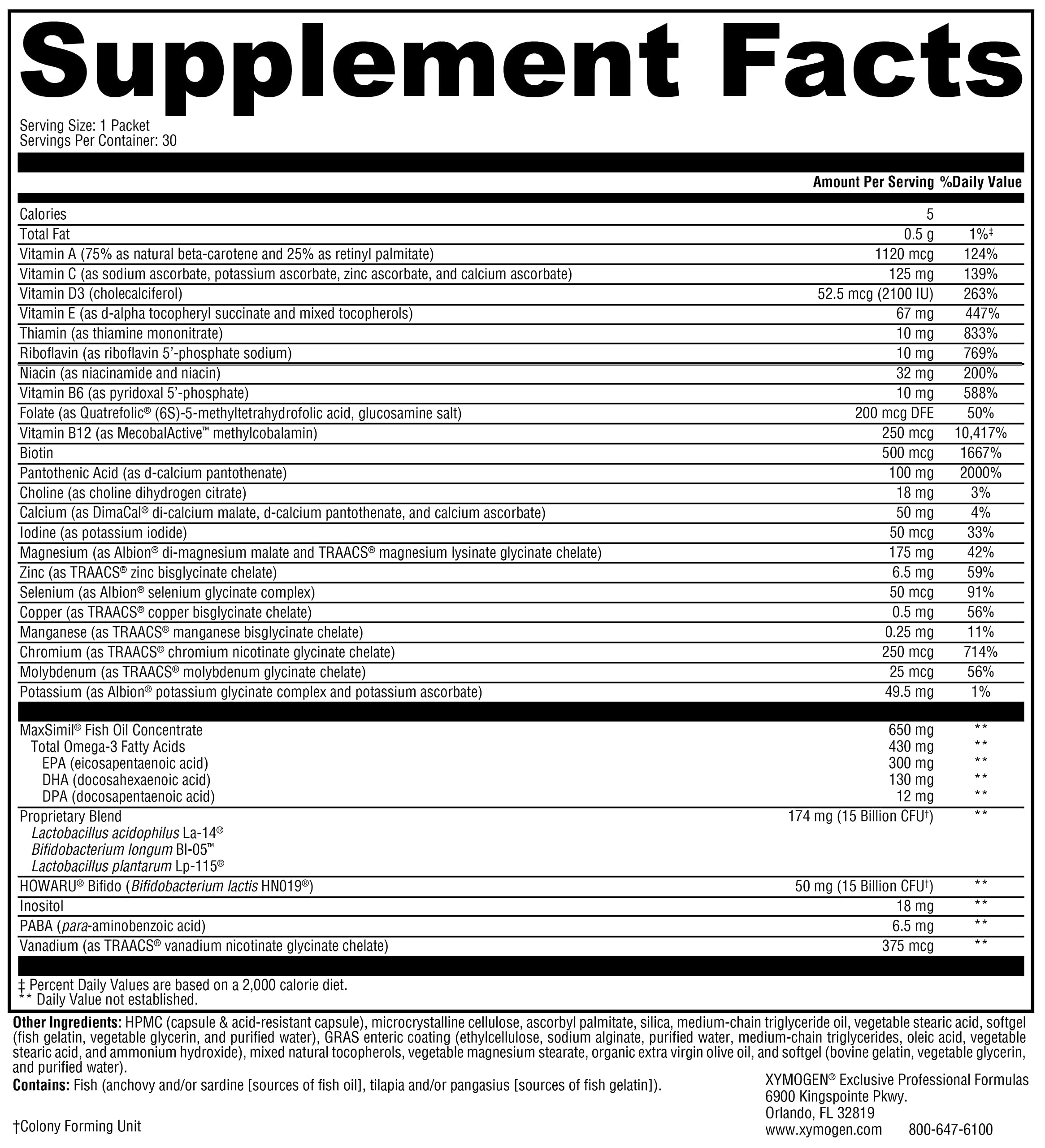 XYMOGEN Foundation Essentials daily packets ready for use on the go