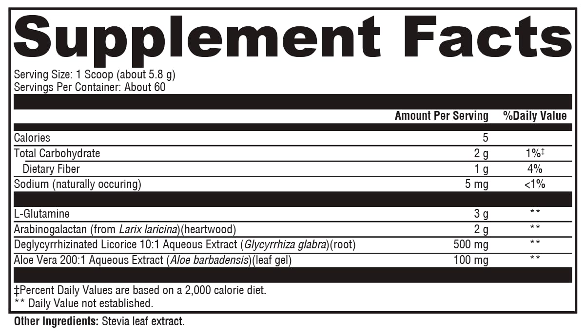 XYMOGEN GlutAloeMine provides 3000 mg glutamine per scoop