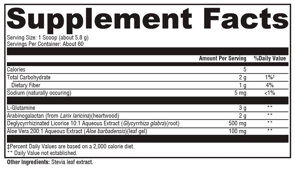XYMOGEN GlutAloeMine provides 3000 mg glutamine per scoop