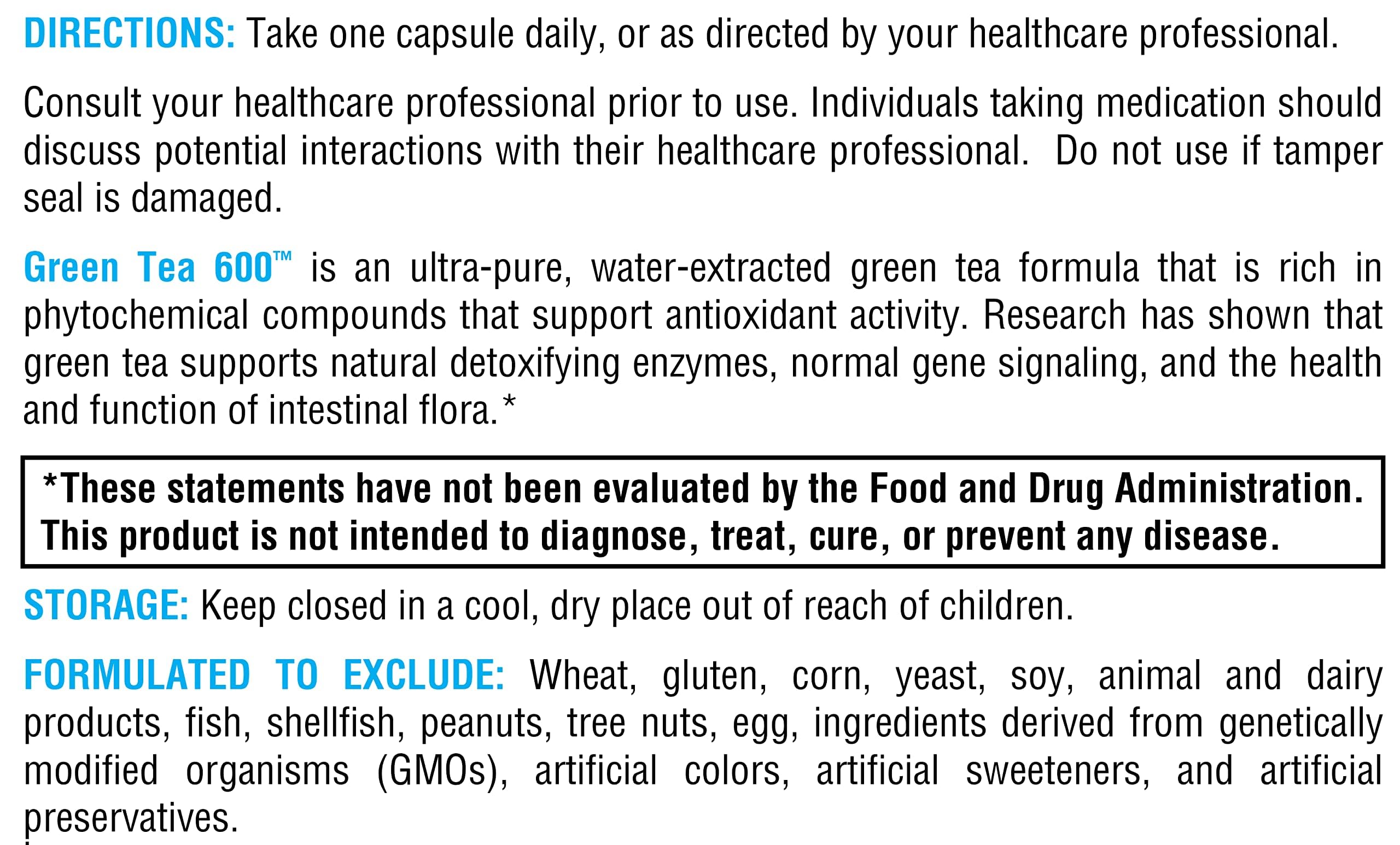 Gluten‑free badge on XYMOGEN Green Tea 600 packaging for sensitive diets