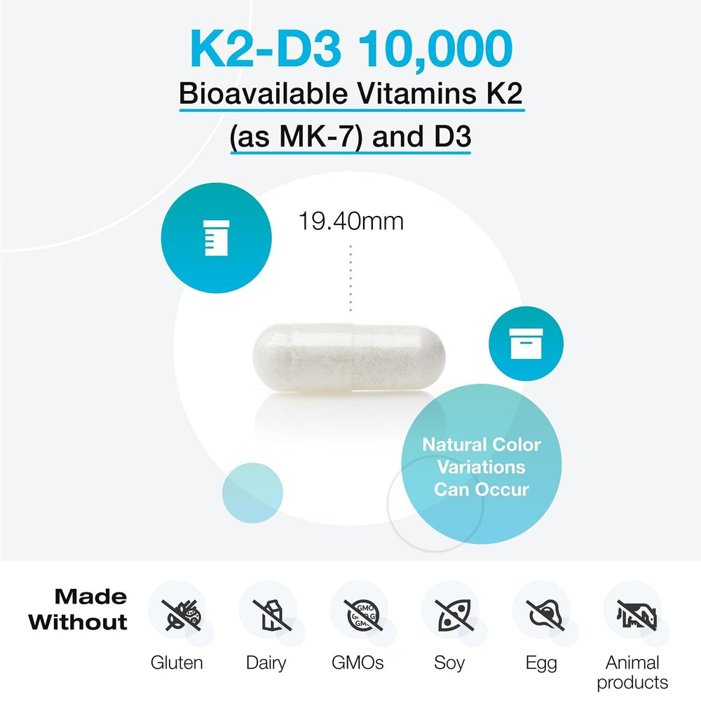 XYMOGEN K2-D3 10000 ingredients panel with MK-7 and D3 sources