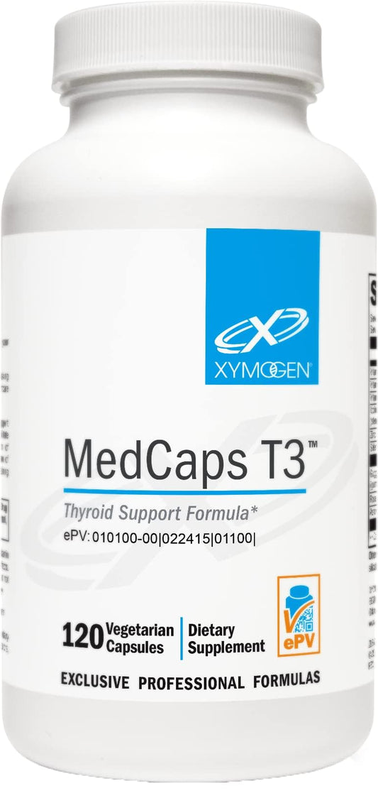 Xymogen MedCaps T3 bottle for daily thyroid support and balanced energy.