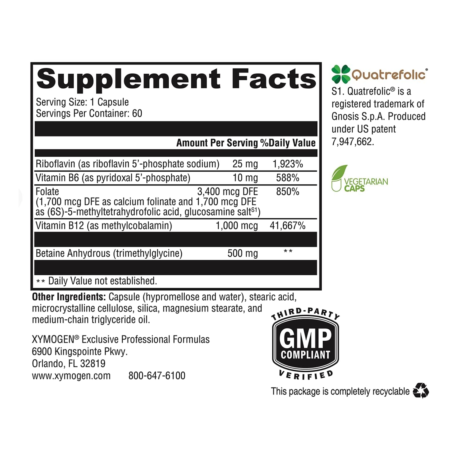 XYMOGEN Methyl Protect capsule close-up shows capsules ready for daily use