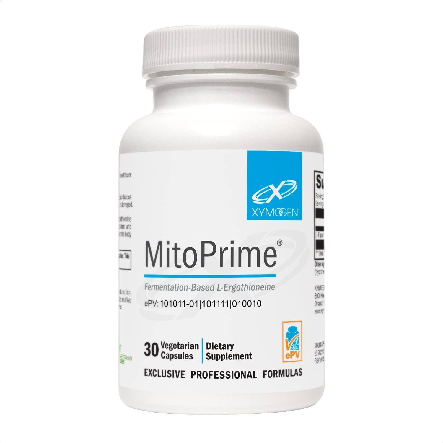 XYMOGEN MitoPrime bottle close-up illustrating brain health support