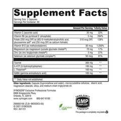 XYMOGEN Mood Food ES capsules visible indicating daily dose for balance.