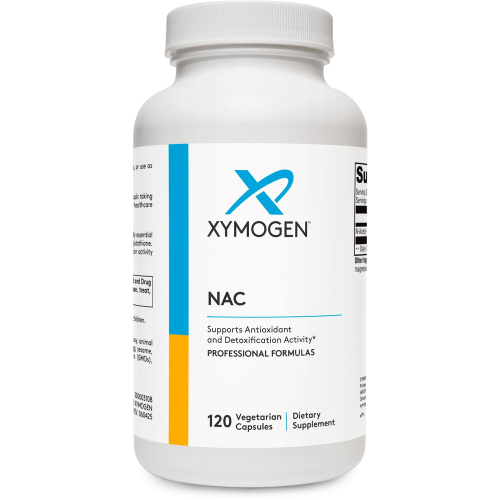 Xymogen NAC 600mg bottle front highlighting antioxidant support