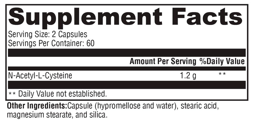 Xymogen NAC 600mg capsules close-up for daily use