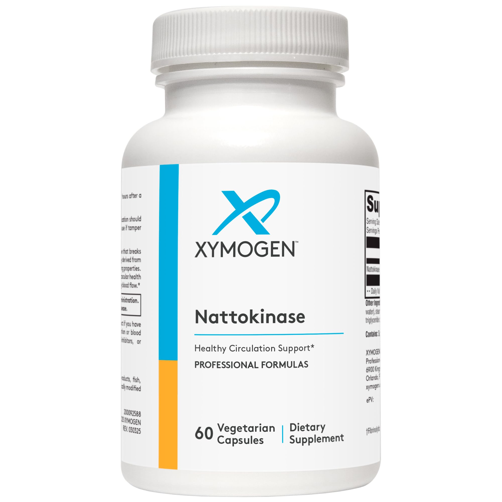XYMOGEN nattokinase bottle highlights potential circulation support.