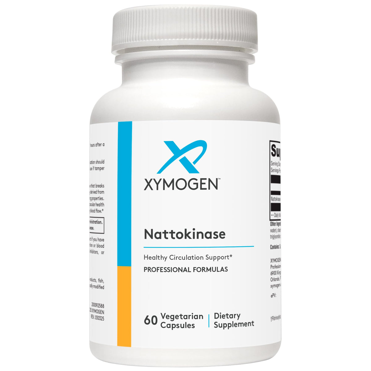 XYMOGEN nattokinase bottle highlights potential circulation support.