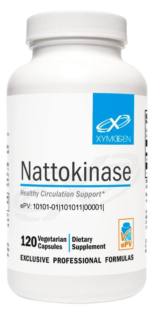XYMOGEN Nattokinase bottle front suggesting heart health support potential