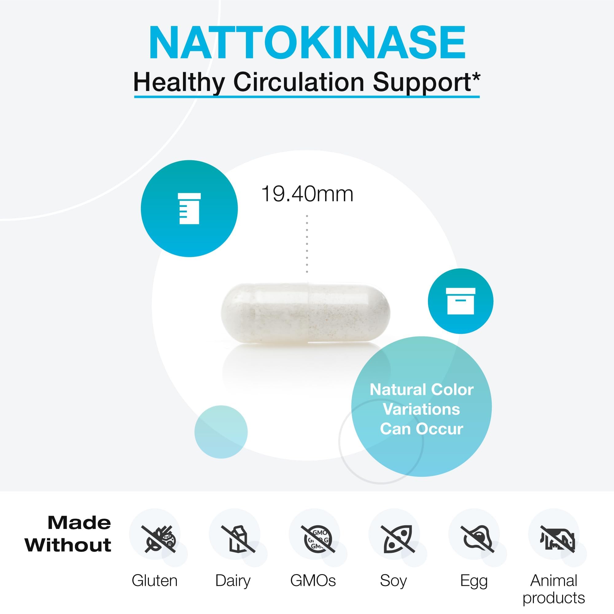 XYMOGEN Nattokinase capsules shown for daily circulation support