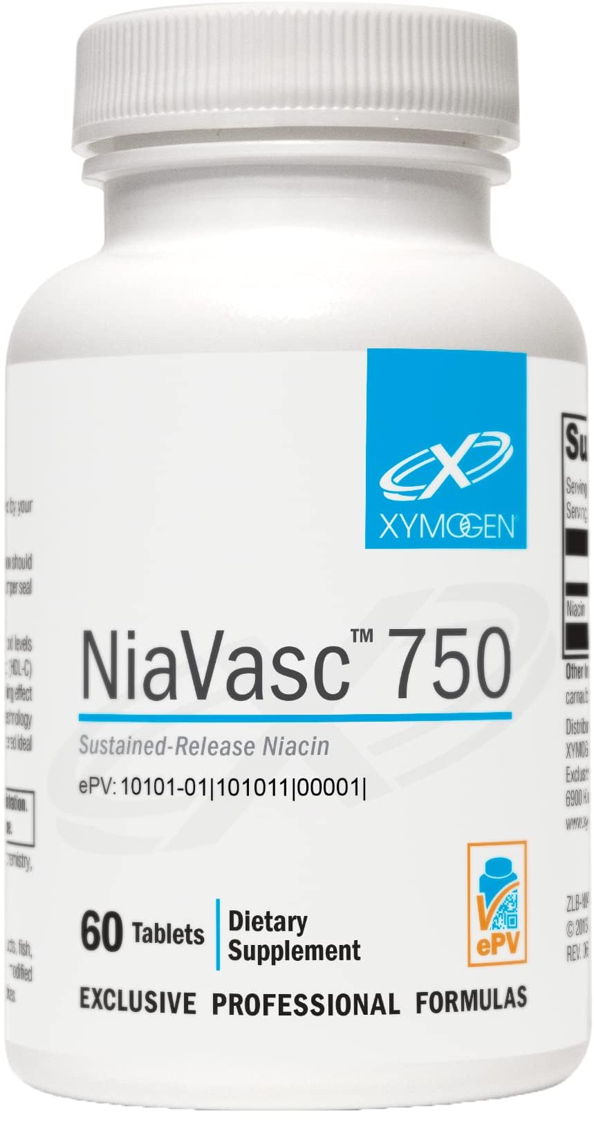 XYMOGEN NiaVasc bottle and capsules for steady-release niacin supporting lipid balance