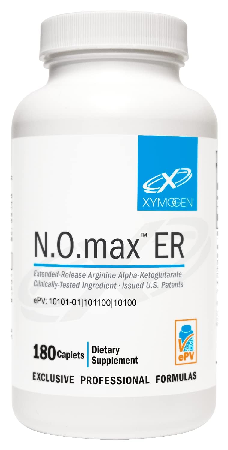 XYMOGEN N.O.max ER bottle front view highlighting extended-release nitric oxide support