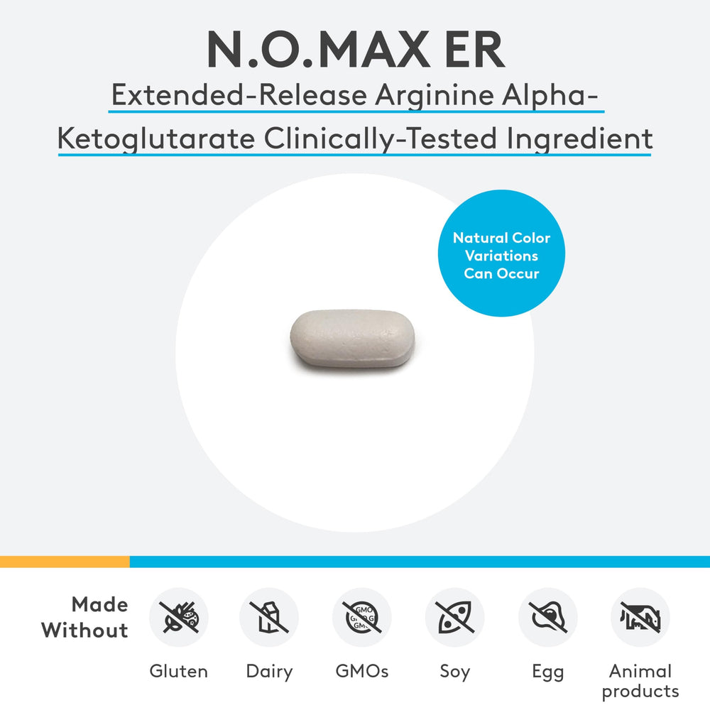 XYMOGEN N.O.max ER label packaging notes allergen-free formulation