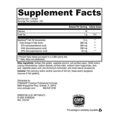 XYMOGEN Omega MonoPure 1300 EC health icons scene hints at cardiovascular and cognitive support.
