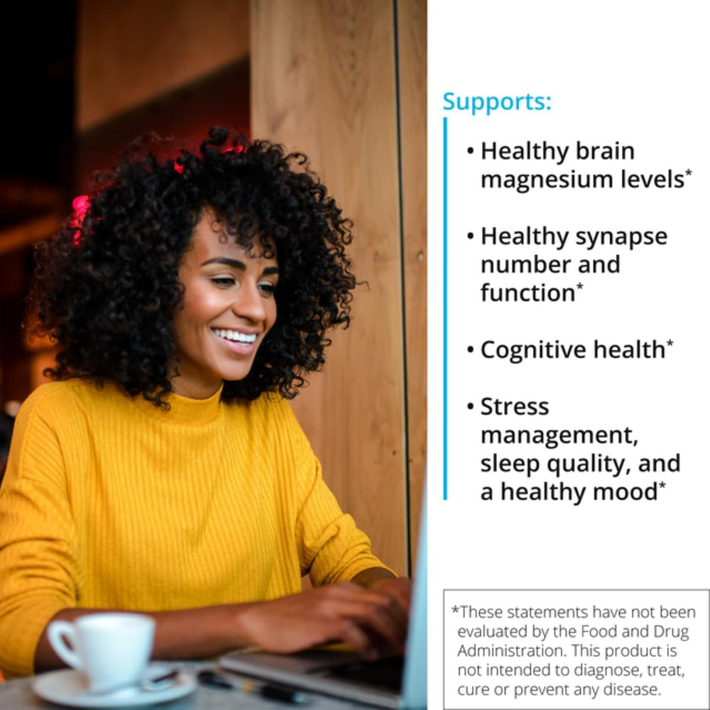 OptiMag Neuro scoop beside container for convenient daily dosing
