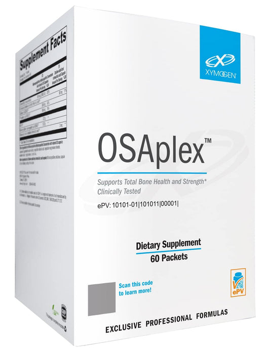 XYMOGEN OSAplex bottle front showing the bone-supporting formula for daily nutrition