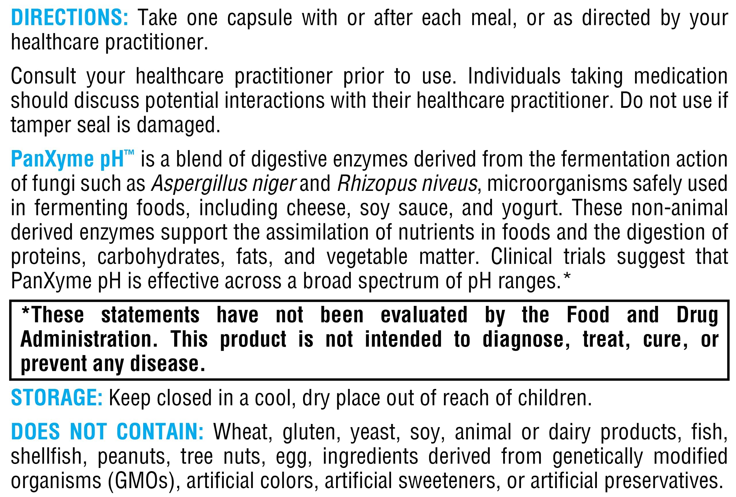 XYMOGEN PanXyme pH gluten-free label communicates allergen-conscious formula.