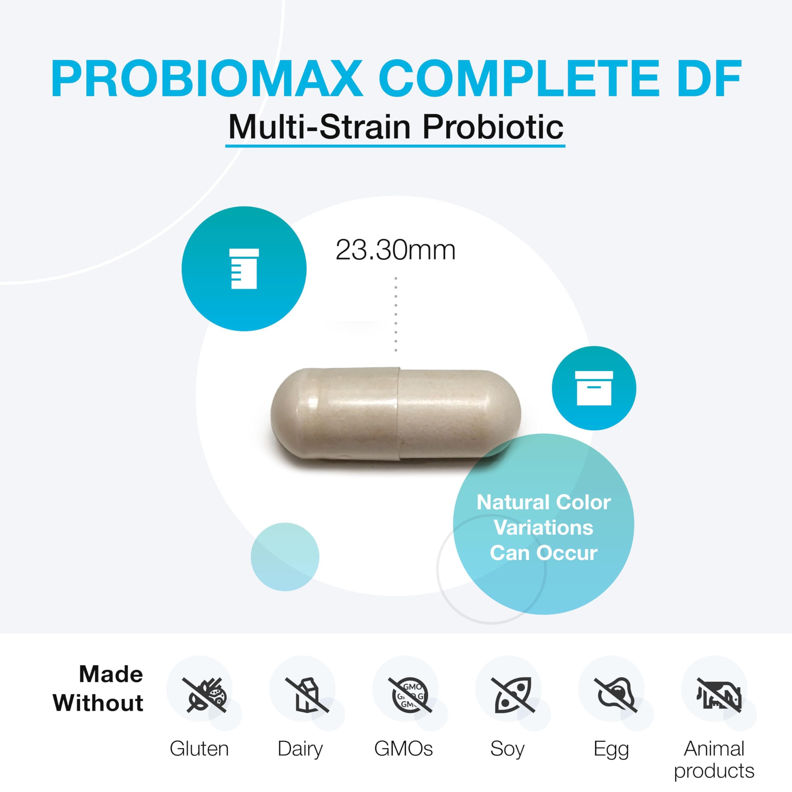 ProbioMax Complete label emphasizes gluten-free and dairy-free formulation.