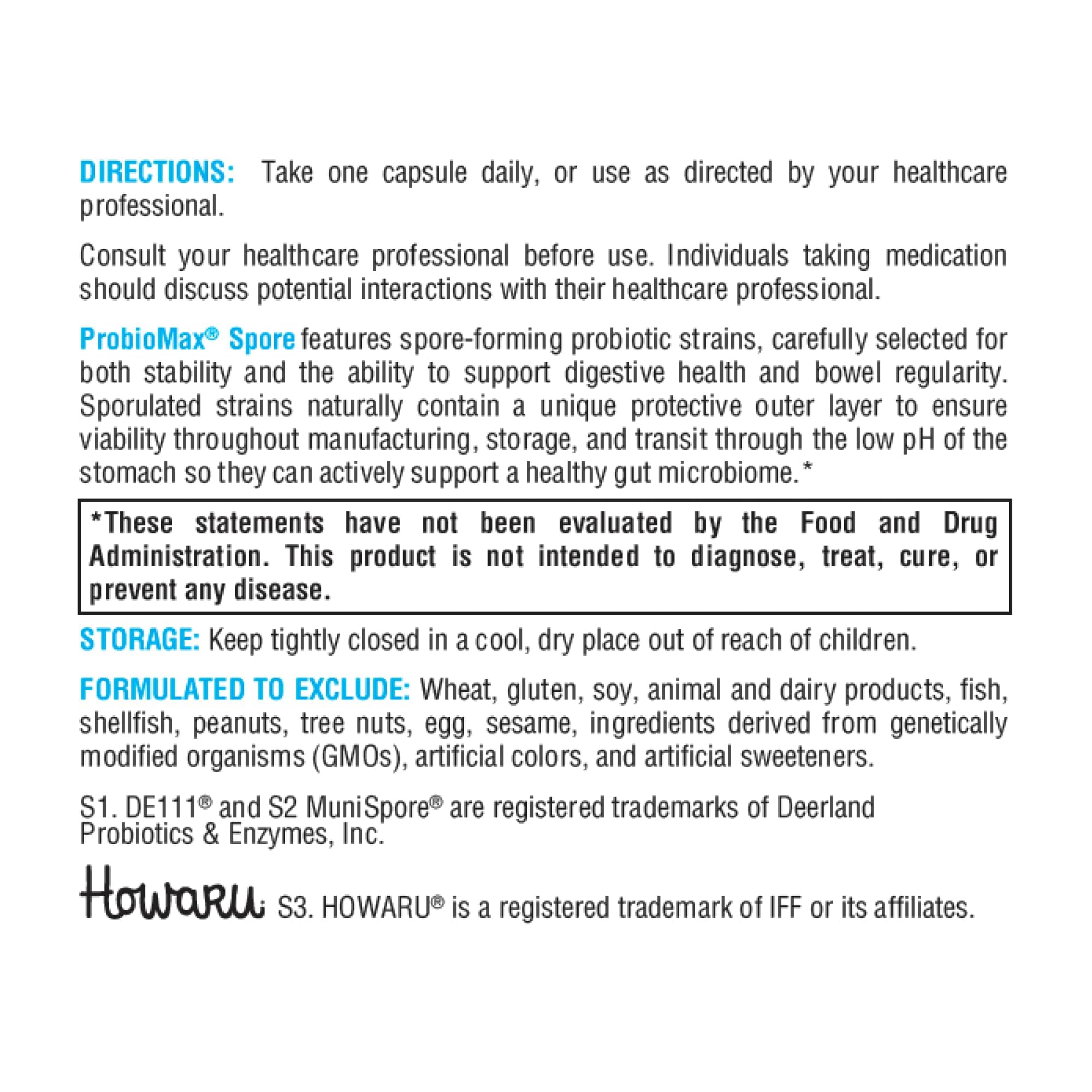 Bottle with water beside ProbioMax Spore, illustrating easy daily routine.