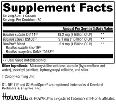 Xymogen ProbioMax Spore capsules in bottle, ready for daily digestive support.
