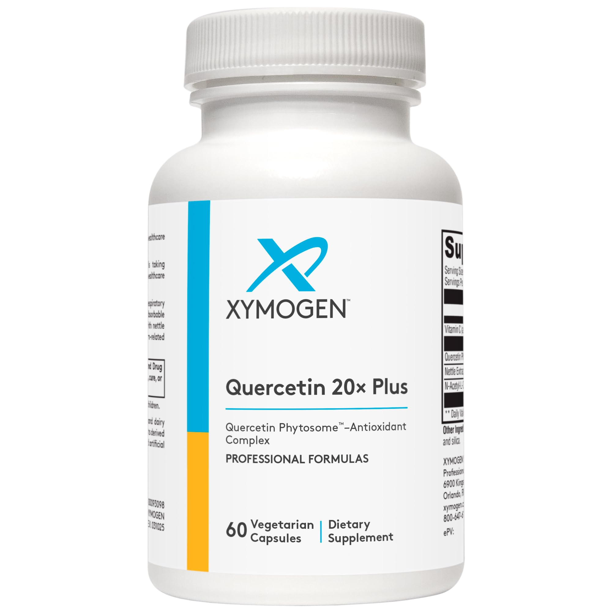 XYMOGEN Quercetin 20× Plus bottle supports daily immune health