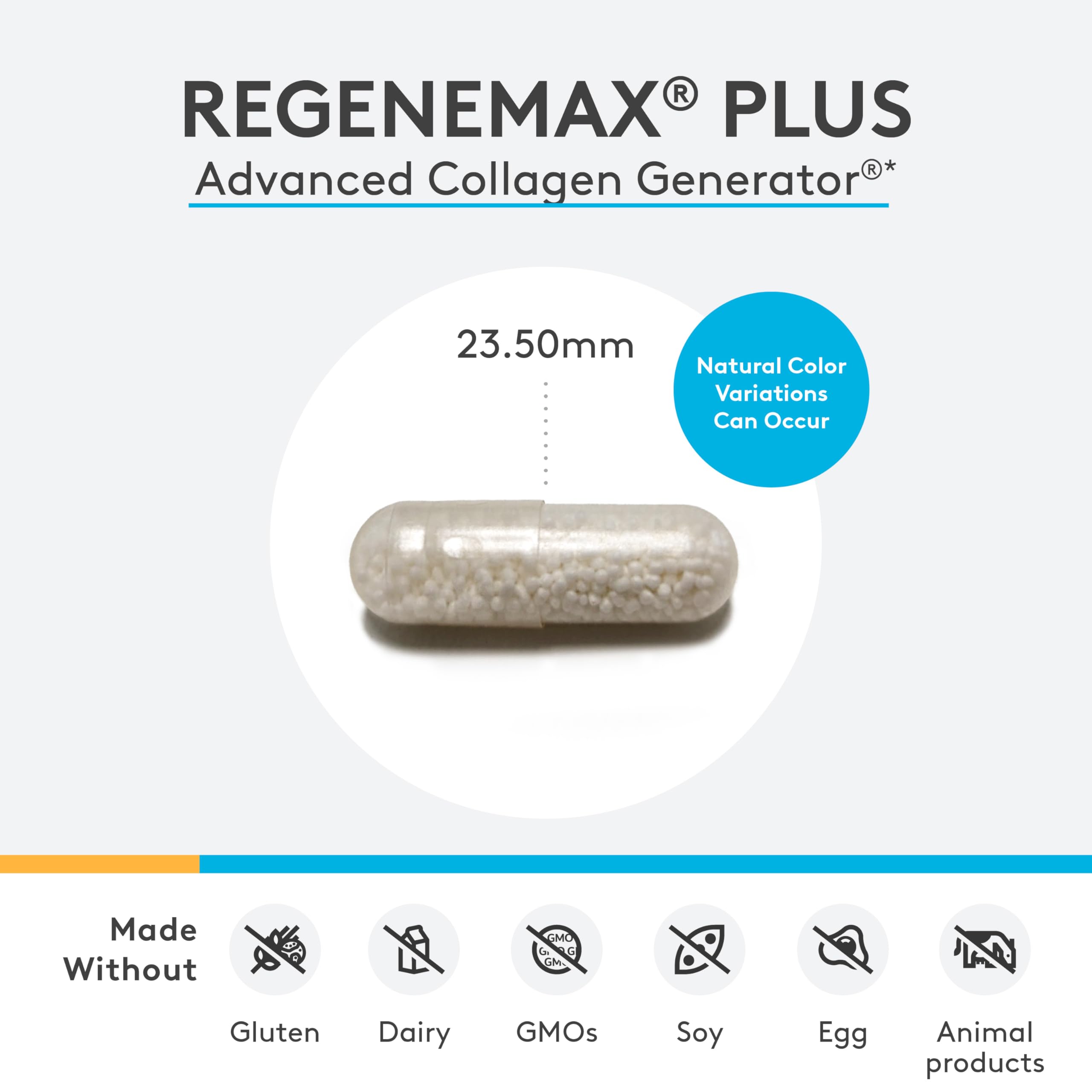 XYMOGEN RegeneMax Plus capsules close-up show convenient daily collagen nutrition.