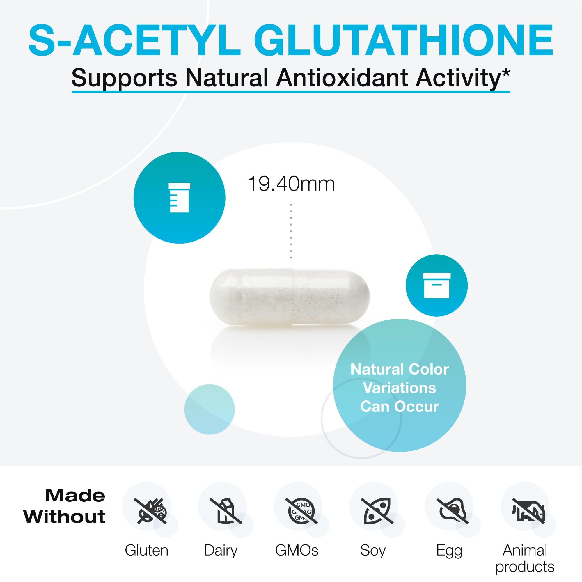 XYMOGEN S Acetyl Glutathione DRcaps capsules protect stability in digestion.