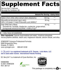Closeup of XYMOGEN Saloxicin capsules for easy daily use.