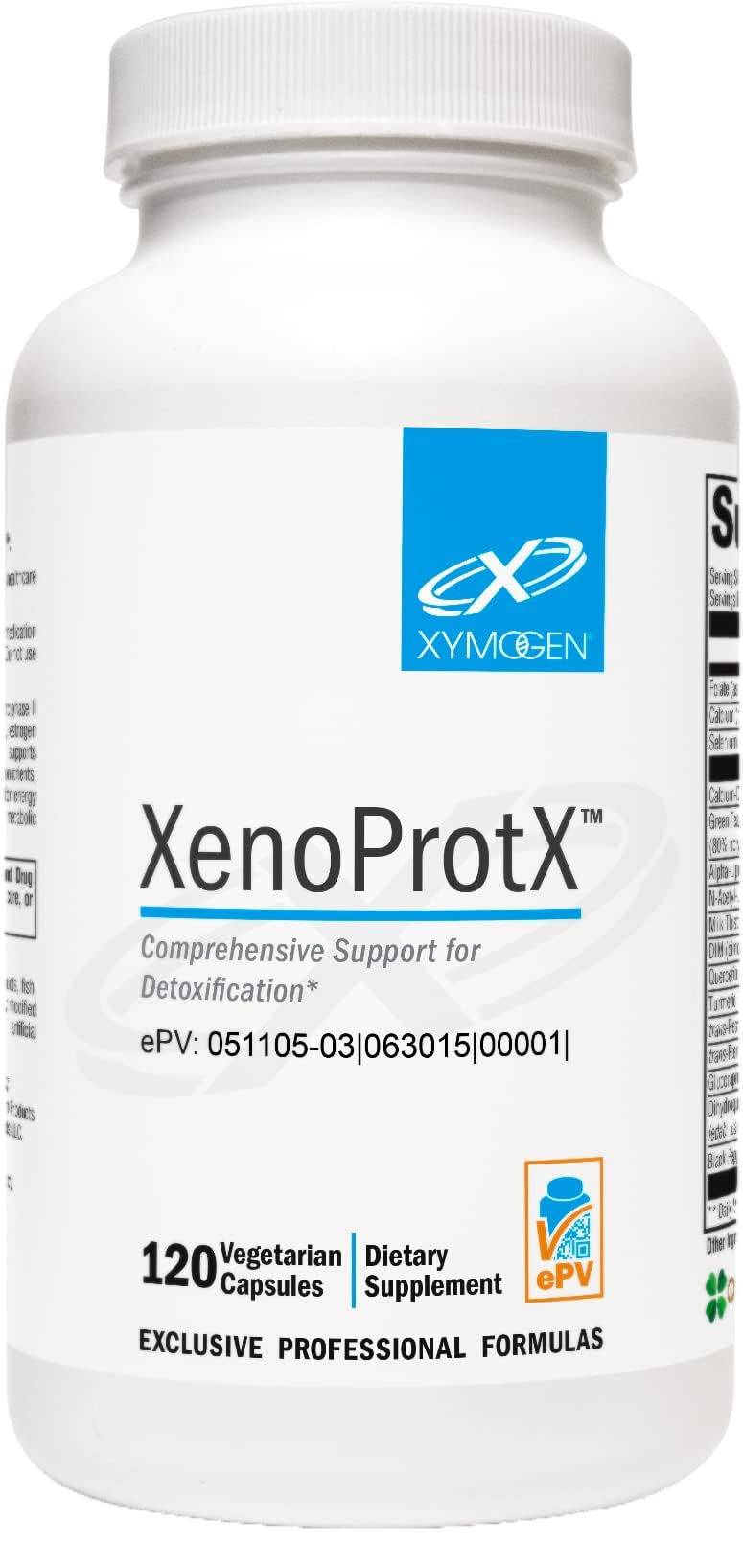 XYMOGEN XenoProtX bottle close-up showing detox support for liver health